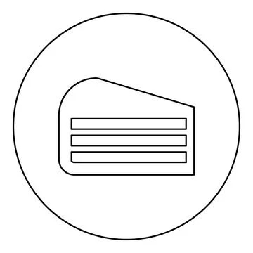 Piece of cake slice icon in circle round black color vector illustration im.. 스톡 일러스트
