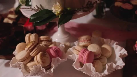 A piece of cake on a table Stock Footage 155453261
