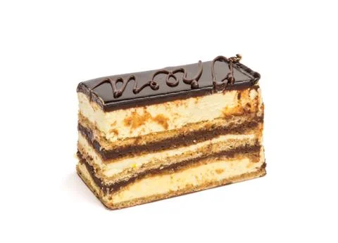 Piece of cake on white background Stock Photos