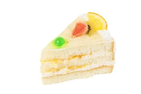 A piece of cake on a white background Stock Photos