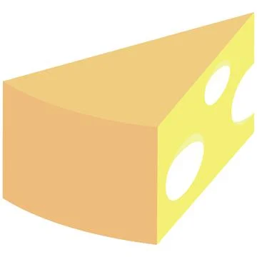 A piece of cheese colored Stock Illustration