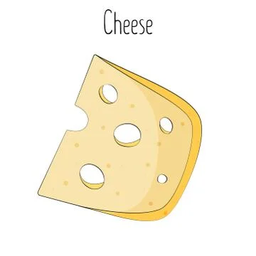 Piece of cheese icon, isolared on white background, stock vector illustration. Stock Illustration