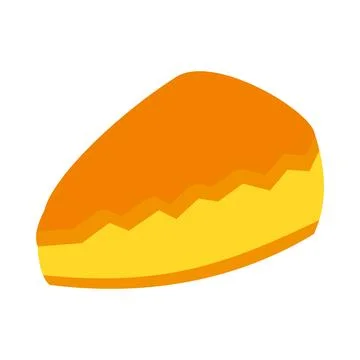 Piece of cheese icon in isometric 3d style on a white background. Stock Illustration