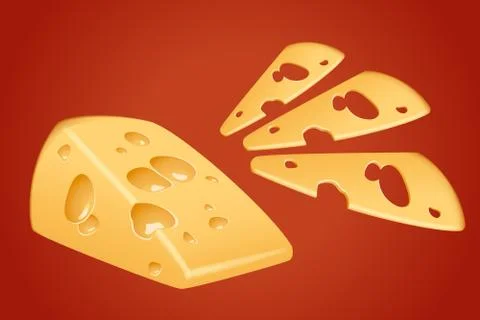 Piece cheese Stock Illustration