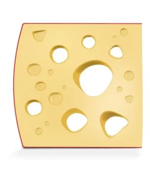 Piece of cheese isolated on white Stock Illustration