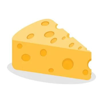 Piece of cheese. Piece of cheese isolated on white background. Vector Stock Illustration