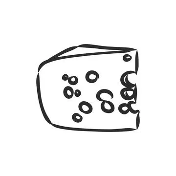 Piece of Cheese. a piece of cheese, vector sketch on a white background Stock Illustration