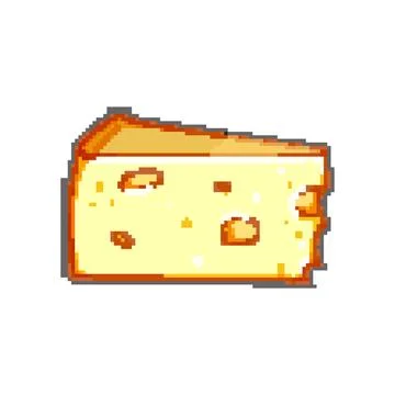 Piece cheese pixel art vector illustration Stock Illustration