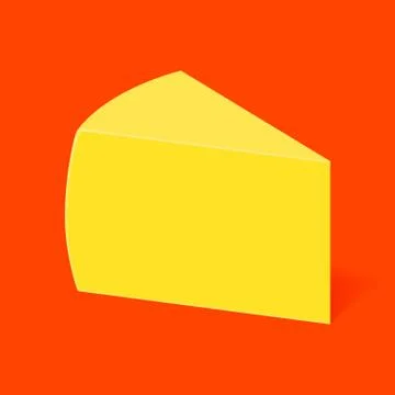 Piece of cheese on a red background Stock Illustration