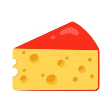 Piece of cheese. Vector illustration in flat style Stock Illustration