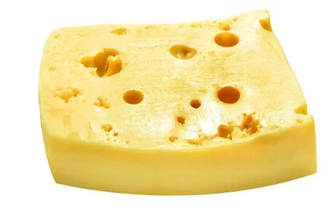 Piece of the cheese on white background Stock Photos