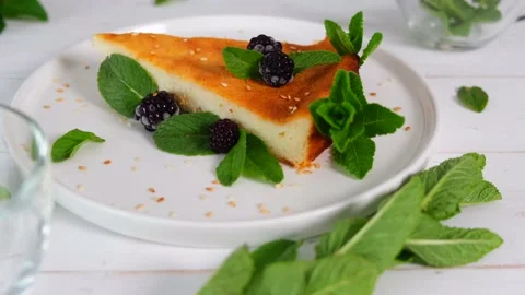 A piece of cheesecake Stock Footage 154242226