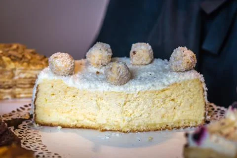 Piece of cheesecake Stock Photos