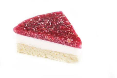 Piece of cheesecake with raspberry Stock Photos