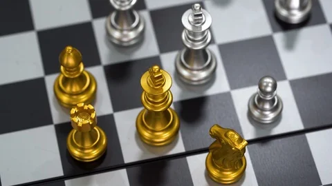 Piece of chess game stand on chessboard Vídeos de archivo 125801391
