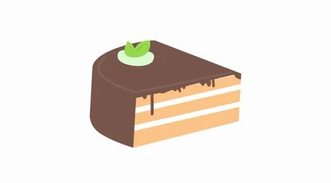 Piece of Chocolate Cake Stock Illustration