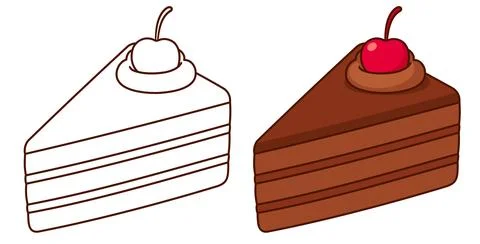 Piece of chocolate cake Stock-Illustration