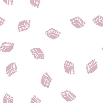 Piece chocolate glyph seamless pattern Stock Illustration