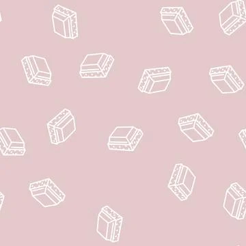 Piece chocolate line seamless pattern Stock Illustration