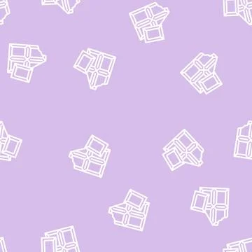 Piece chocolate line vector seamless pattern Illustrazione stock