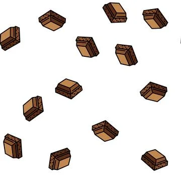 Piece chocolate vector seamless pattern Stock Illustration