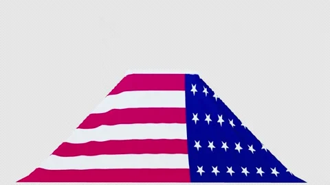 The piece of cloth falls with the flag of State of the United States of America Stock Footage 202344981
