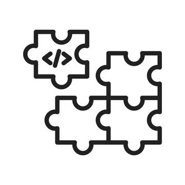 Piece of Code icon vector image.  Stock Illustration