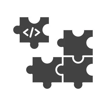 Piece of Code icon vector image. 스톡 일러스트