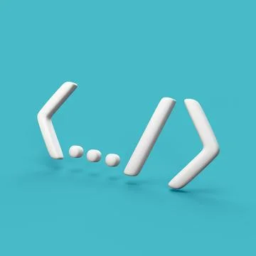Piece of code - stylized 3d CGI icon object, Not gen Ai 写真素材