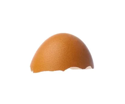 Piece of cracked eggshell isolated on white Foto stock