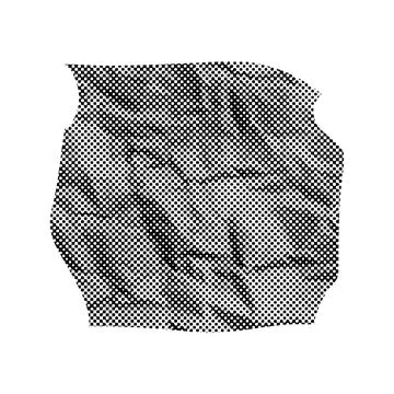 Piece of crumpled paper, collage of notebook paper, halftone, dots. Paper s.. Stock Illustration