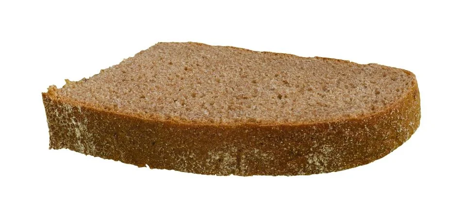 Piece of dark rye bread isolated on white background. Fresh bread slice Stock-Fotos