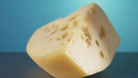 Piece of delicious cheese close-up Stock Footage 134936113