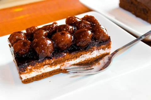 A piece of delicious cherry pie Illustrazione stock