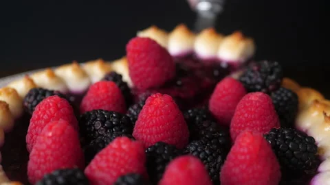 A piece of the delicious forest fruit cake Stock Footage 167622019