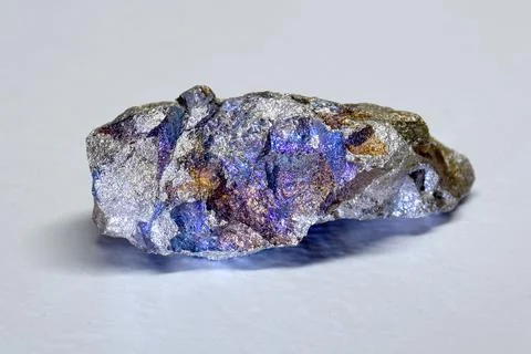 A piece of ferrosilicon wth an oxidation interference colors Stock Photos