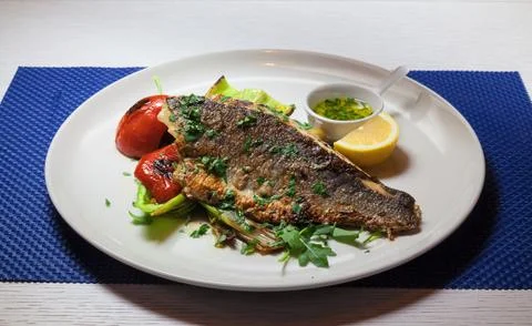 Piece of Fish with Pepper Foto stock