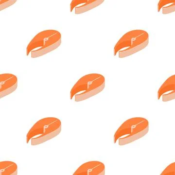 Piece of fish steak pattern seamless vector Stock Illustration