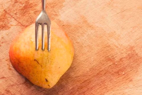 Piece of fresh pear Stock Photos