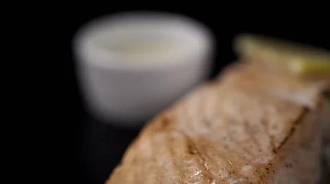 Piece of fried fish 库存影片 64544161