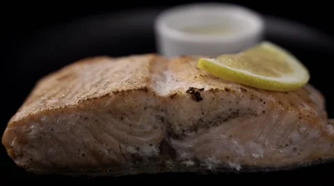 Piece of fried fish 스톡 동영상 64544236