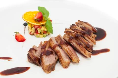 A piece of fried pork Stock Photos