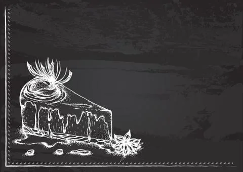 Piece of fruit cake Stock Illustration