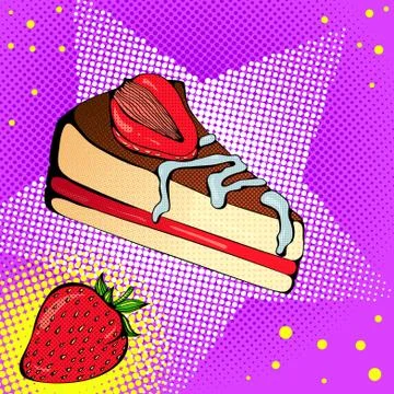 Piece of fruit cake Illustrazione stock