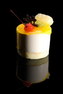 Piece of fruit cake Stock Photos