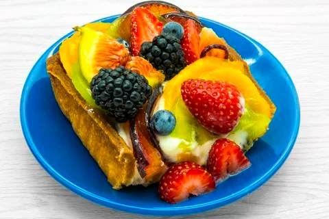 Piece of fruit cake Stock Photos