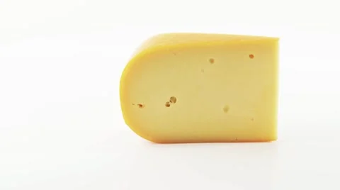 A piece of Gouda Stock Footage 8571422