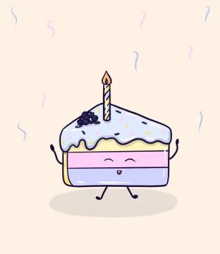 A piece of holiday cake Stock Illustration