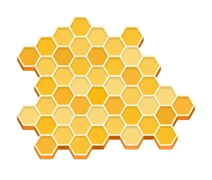 A piece of honeycomb flat isolated Stock Illustration