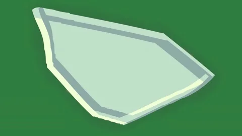 Piece of ice on blue border diamond object it isolated on green screen Video stock 336886791